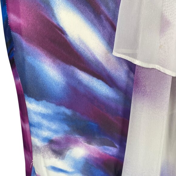 S.L. Fashions 8 multicolored sheer fully lined maxi dress padded embellished - Picture 11 of 16